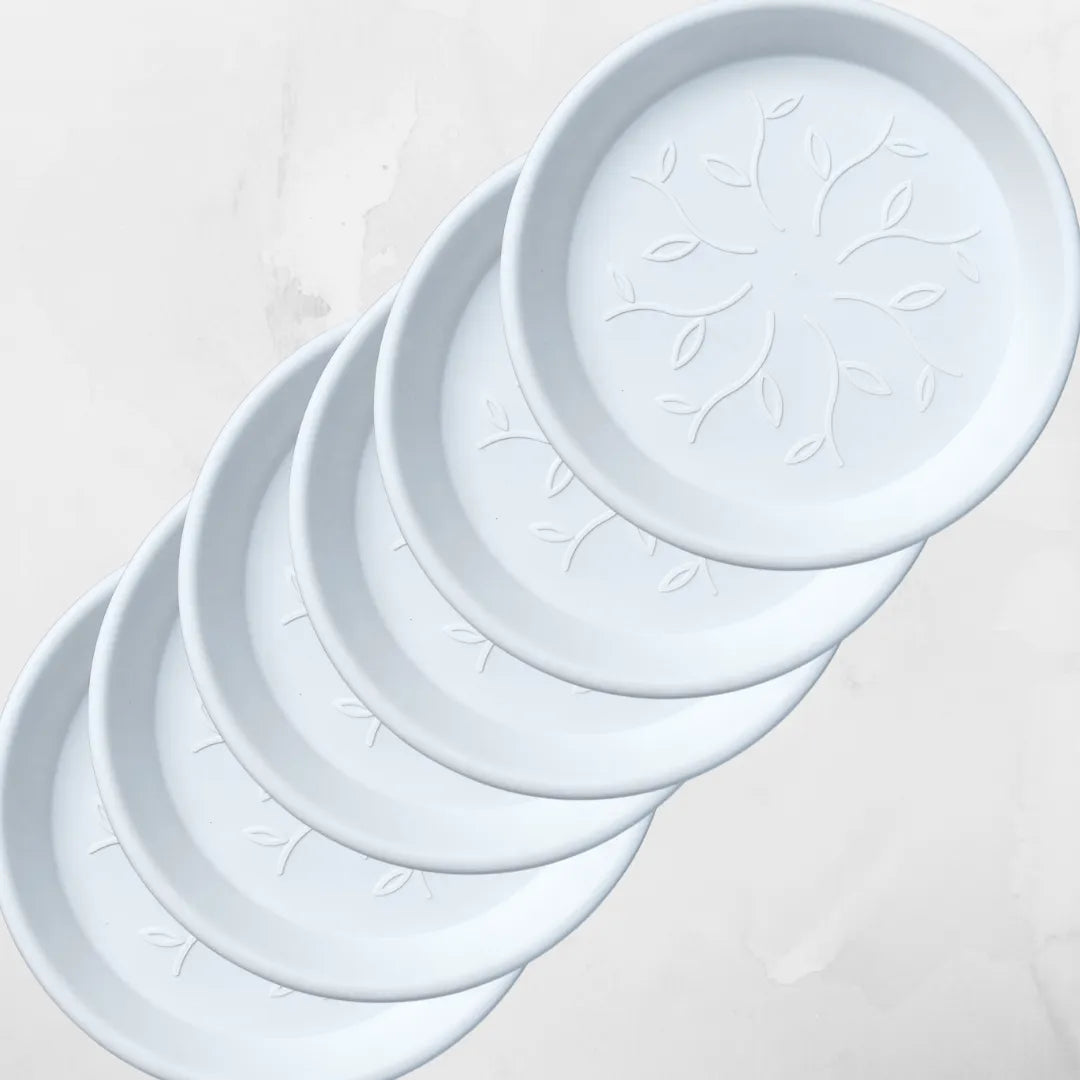 Buy Harshdeep Premium Plastic Tray (20"Inch) White "Set of 6" Online at Lalitenterprise