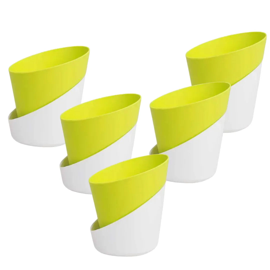 Buy Harshdeep Premium Atlantis (Yellow & White) - Planter "Set of 5) Online at Lalitenterprise