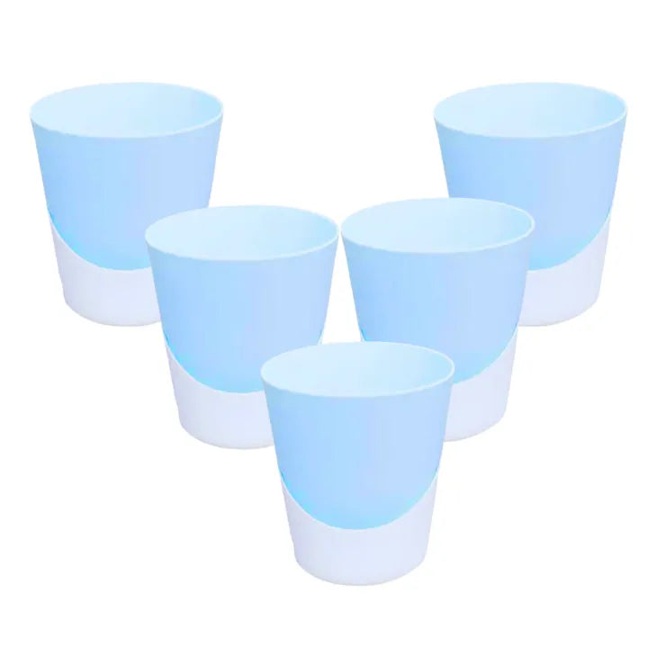 Buy Harshdeep Premium Atlantis (Pastel Blue & White) - Planter "Set of 5) Online at Lalitenterprise