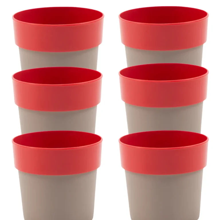 Buy Harshdeep Premium Arty 10 "Mocca & Red" - Planter (Set of 6) Online at Lalitenterprise
