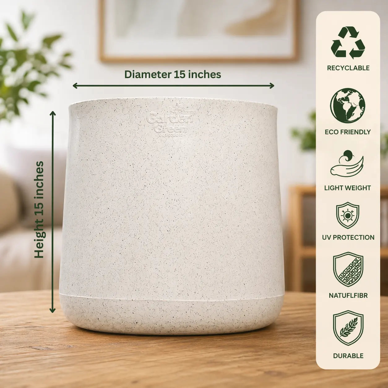 Buy Garden Green DTR Rotomold Stone Finish - Planter Online at Lalitenterprise