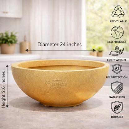 Buy Garden Green "Lotus Bowl" LTS Rotomold Stone Finish - Planter Online at Lalitenterprise