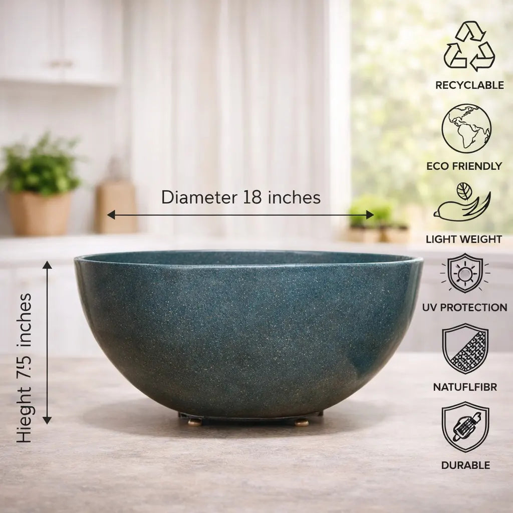 Buy Garden Green "Lotus Bowl" LTS Rotomold Stone Finish - Planter Online at Lalitenterprise