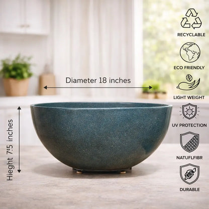 Buy Garden Green "Lotus Bowl" LTS Rotomold Stone Finish - Planter Online at Lalitenterprise