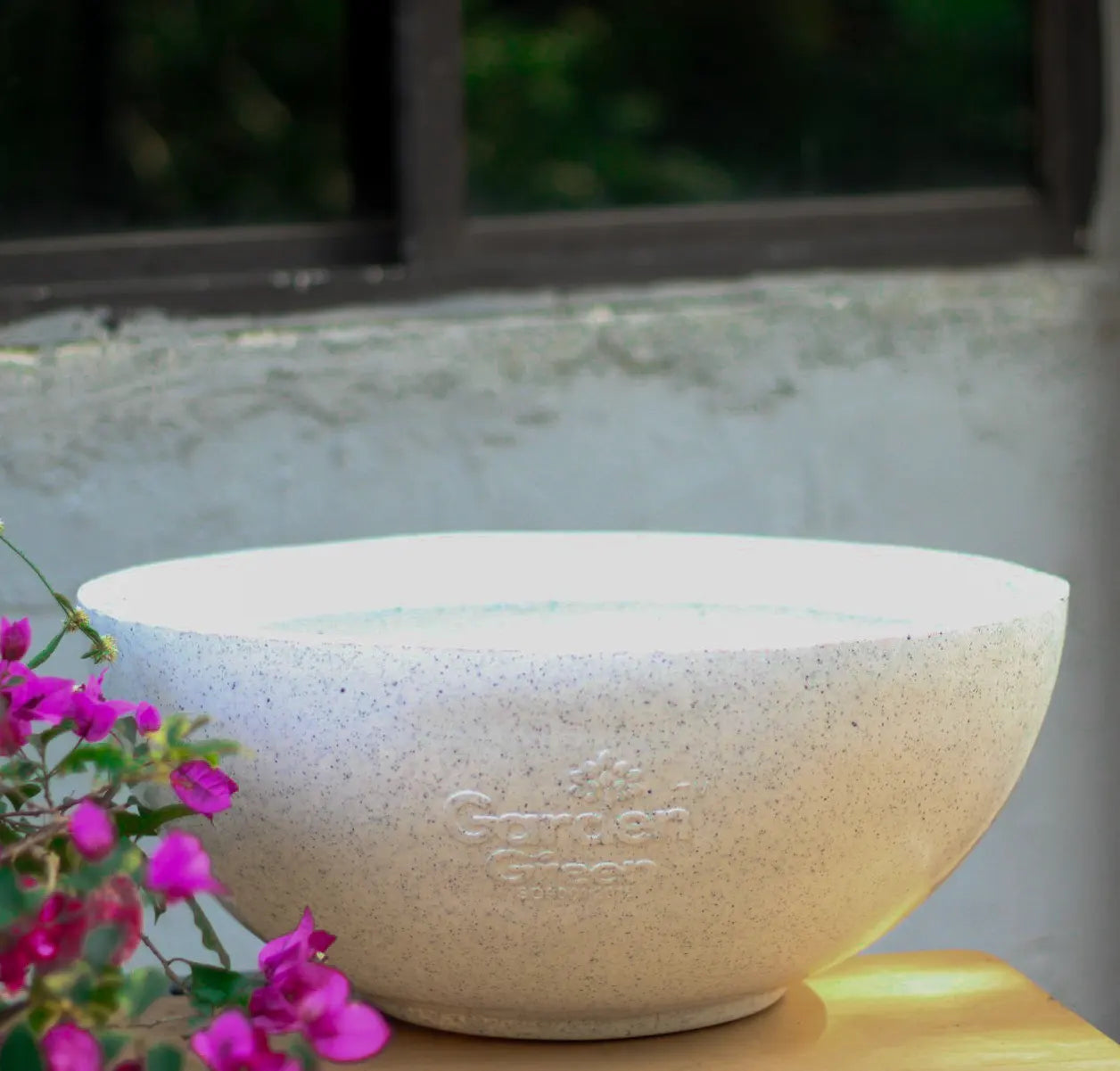 Buy Garden Green "Lotus Bowl" LTS Rotomold Stone Finish - Planter Online at Lalitenterprise
