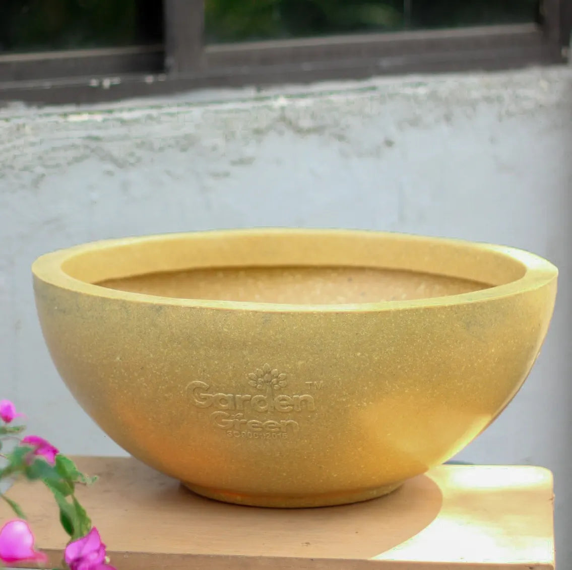 Buy Garden Green "Lotus Bowl" LTS Rotomold Stone Finish - Planter Online at Lalitenterprise