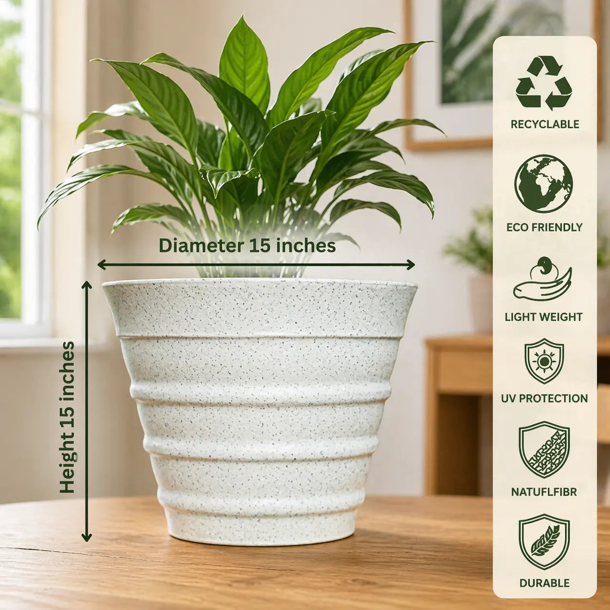 Buy Garden green YRR Rotomold Stone Finish - Planter Online at Lalitenterprise