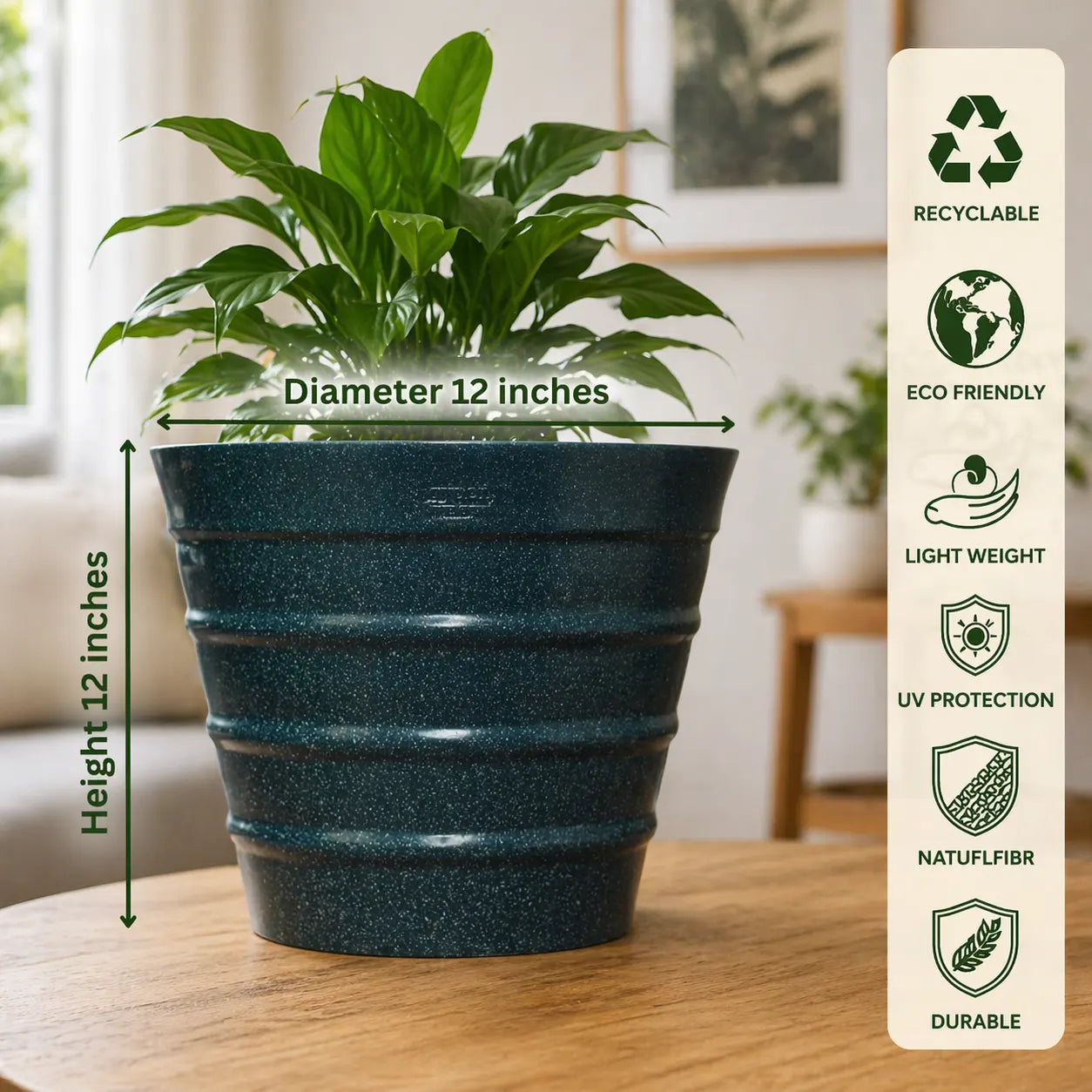 Buy Garden green YRR Rotomold Stone Finish - Planter Online at Lalitenterprise