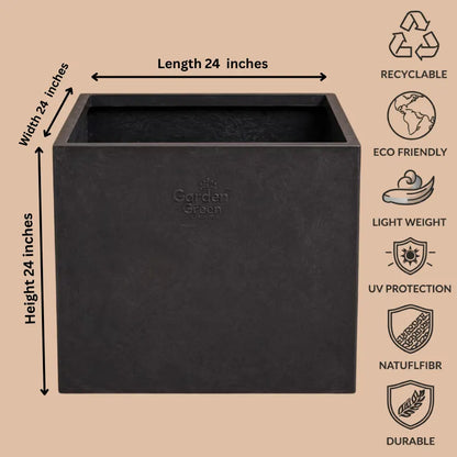 Buy Garden Green KG Square Rotomold Stone Finish Planter Online at Lalitenterprise