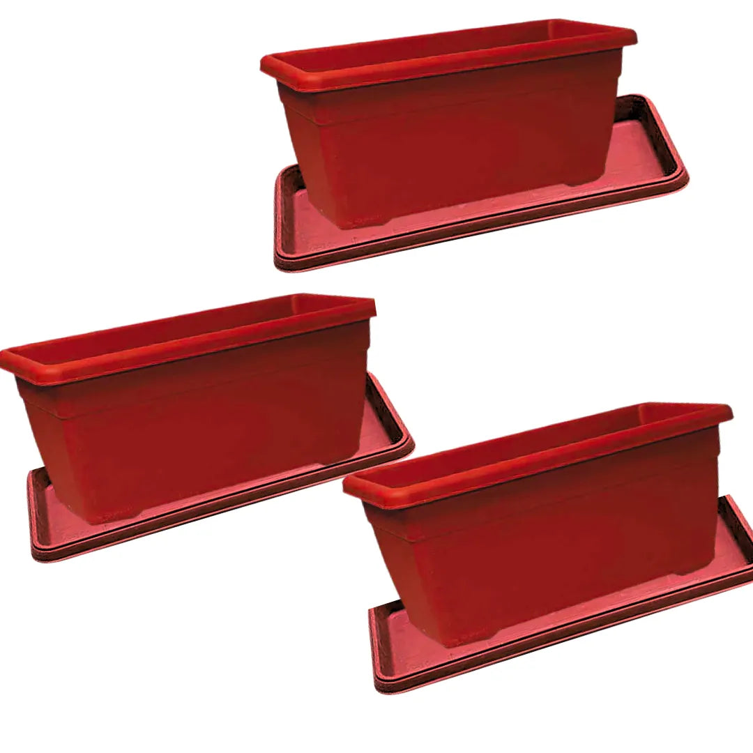 Buy Harshdeep Premium Window Planter 60 with tray (Teracotta) "Set of 3" Online at Lalitenterprise