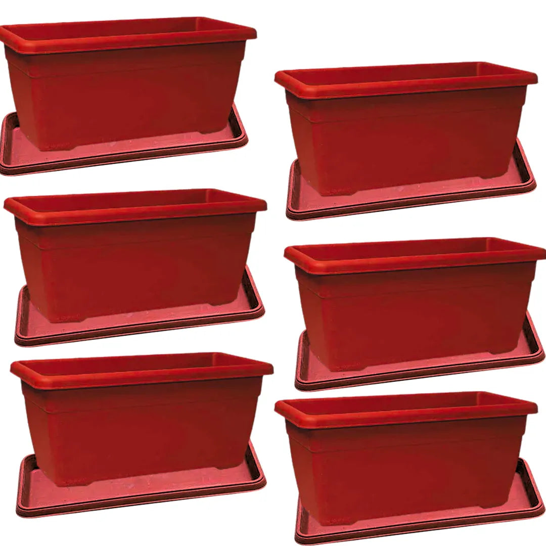 Buy Harshdeep Premium Window Planter 60 with tray (Teracotta) "Set of 6" Online at Lalitenterprise