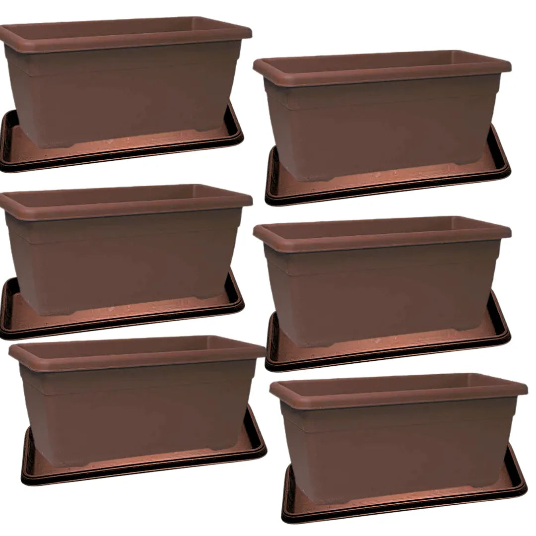 Buy Harshdeep Premium Window Planter 60 with tray (Mocca) "Set of 6" Online at Lalitenterprise