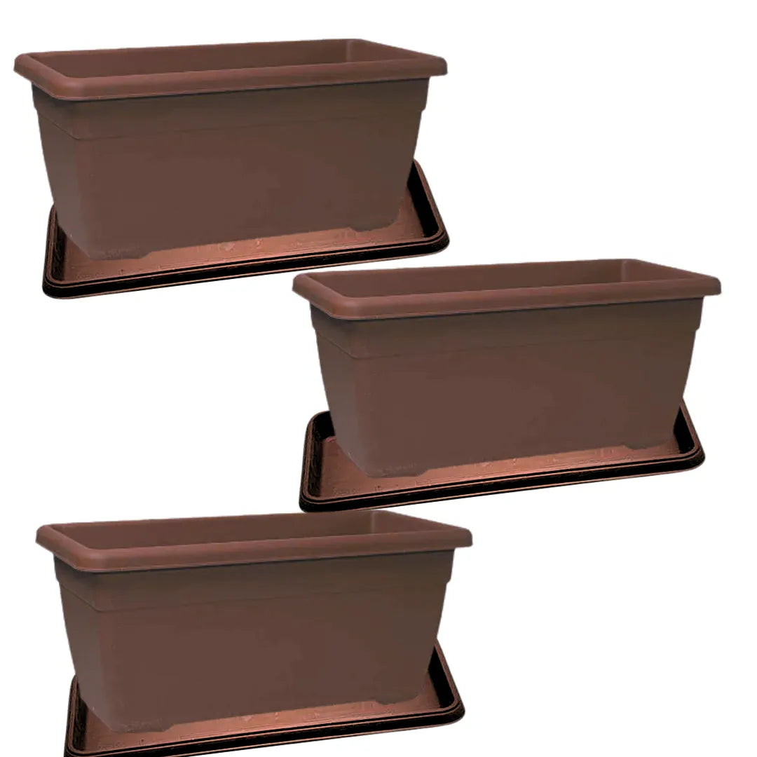 Buy Harshdeep Premium Window Planter 60 with tray (Mocca) "Set of 3" Online at Lalitenterprise