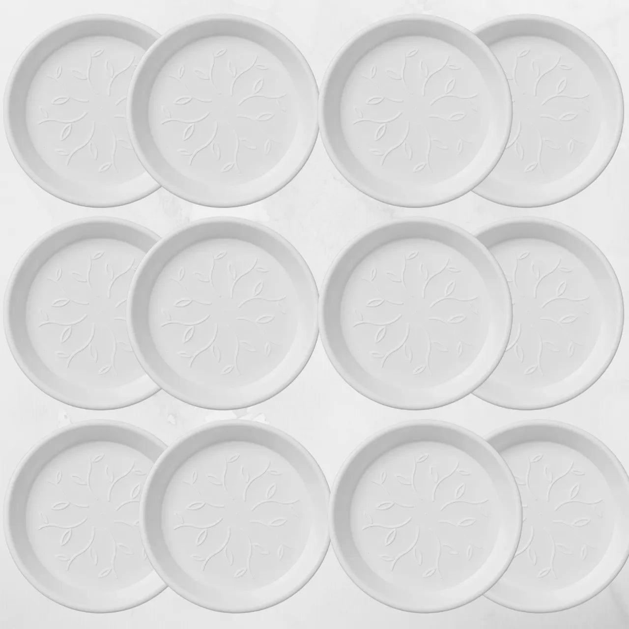 Buy Harshdeep Premium Plastic Tray (16"Inch) White "Set of 12" Online at Lalitenterprise