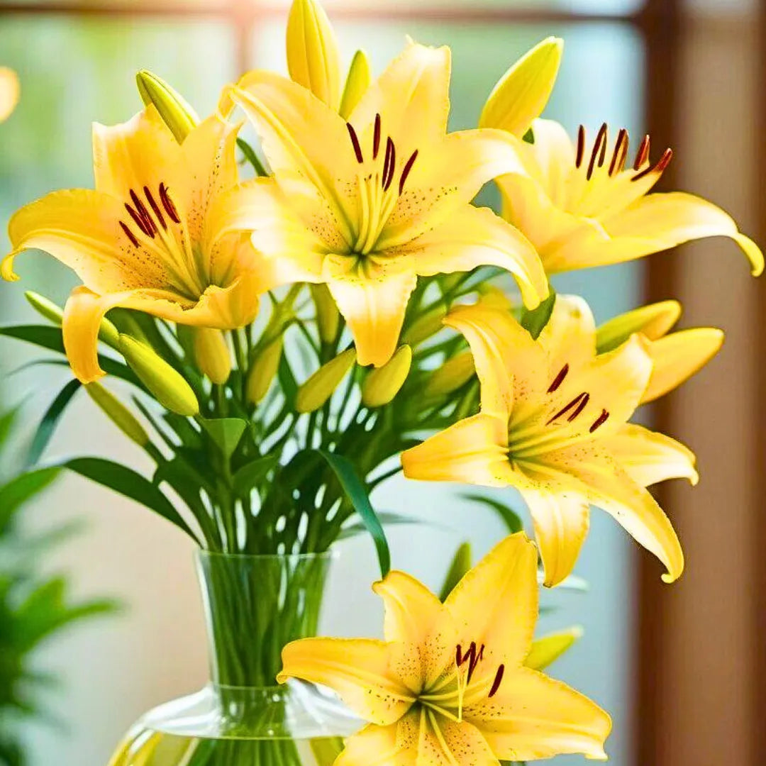 Buy Lilium | Asiatic lily flower bulbs "Yellow" Online at Lalitenterprise