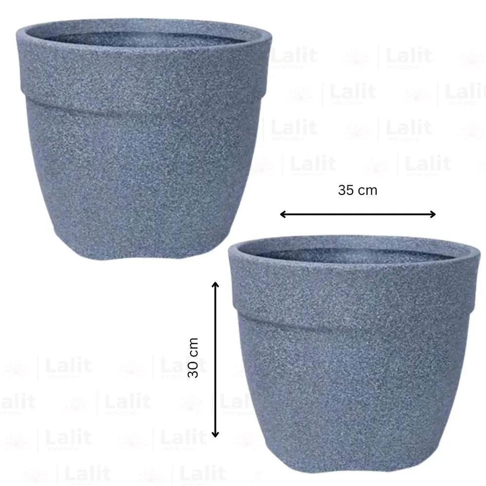 Buy Harshdeep Premium Barca 30 Round Grey Stone (Set of 35) - Planter Online at Lalitenterprise
