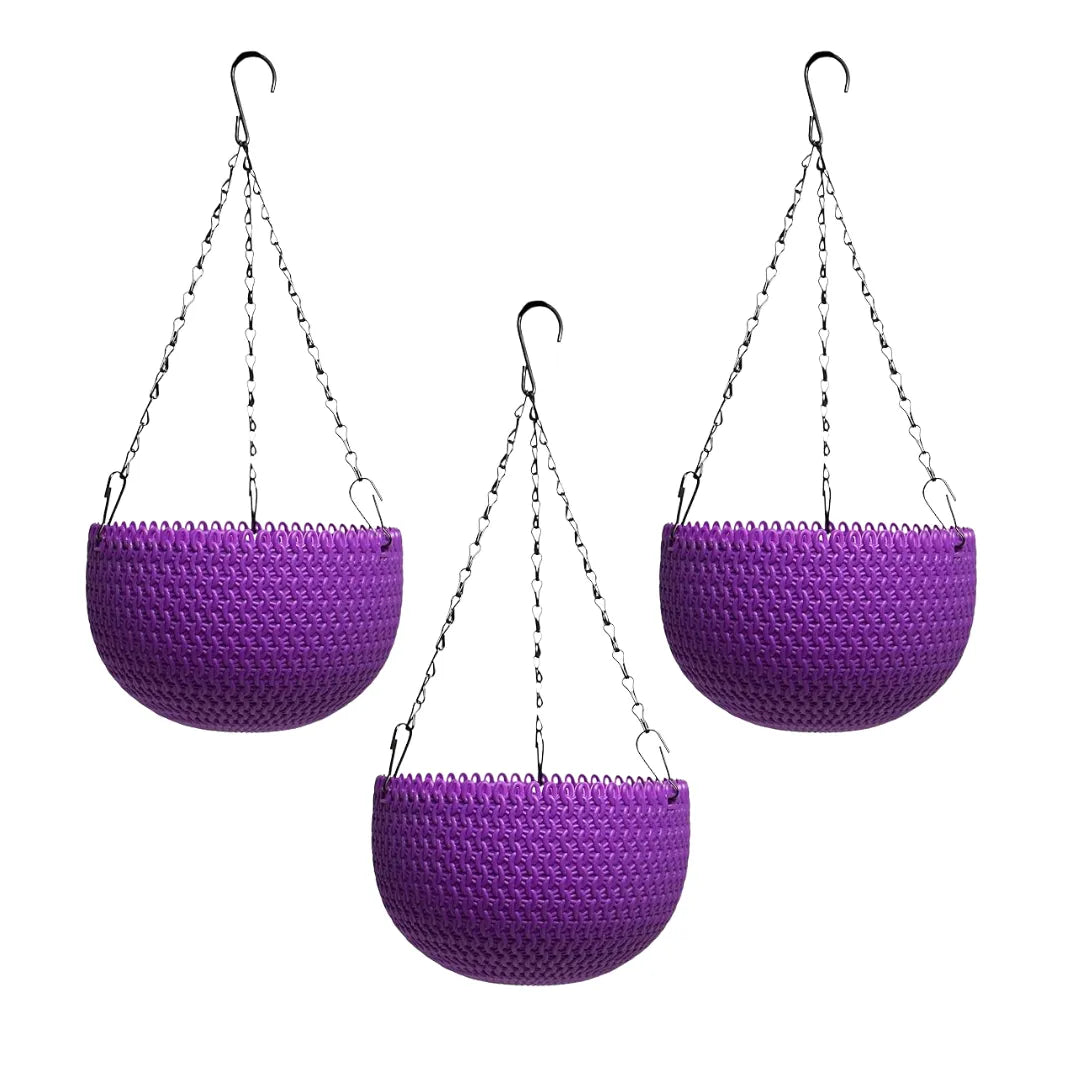 Buy Harshdeep Capri Hanging Purple - Planter (Set of 3) Online at Lalitenterprise 