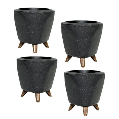 Buy Harshdeep Premium Lagos Eco (Earthen Black) - Planter "Set of 4" Online at Lalitenterprise