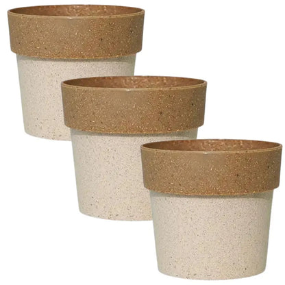 Buy Harshdeep Premium Arty Eco 10 "Cream & Brown" - Planter (Set of 3) Online at Lalitenterprise