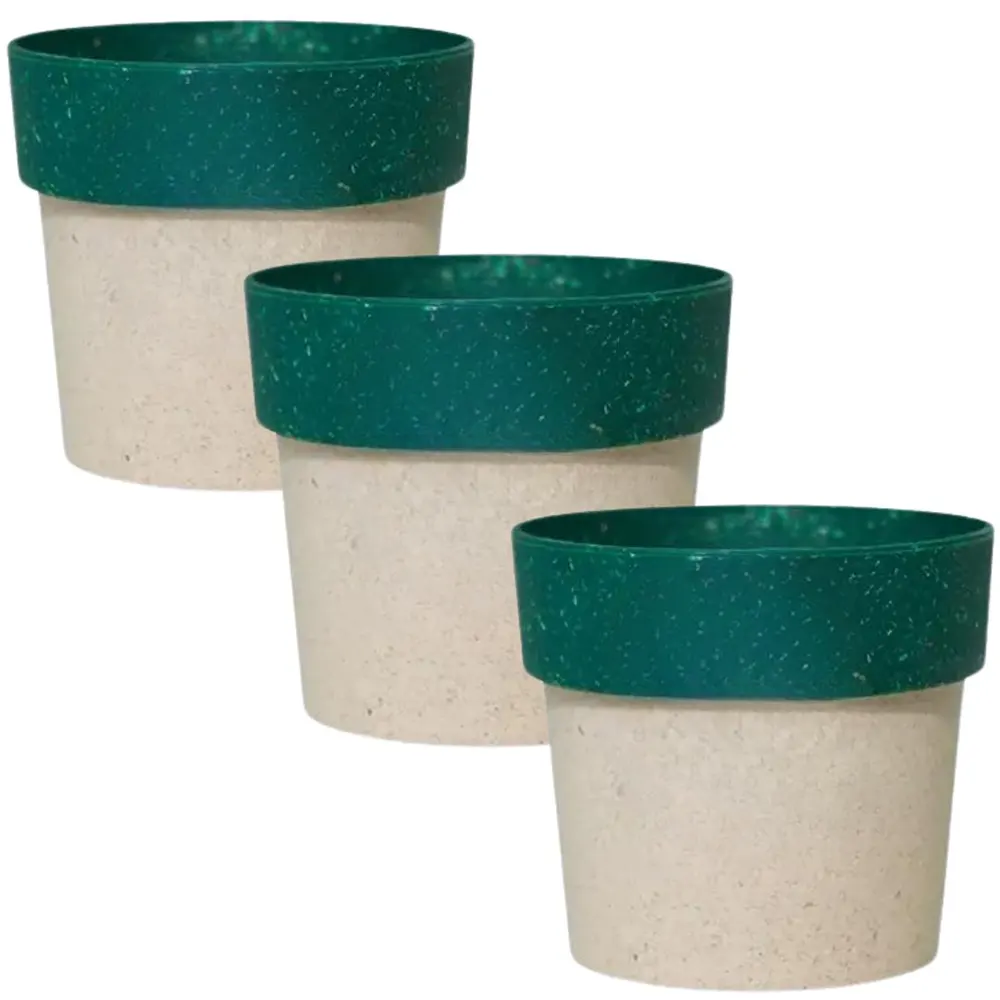 Buy Harshdeep Premium Arty Eco 10 "Cream & Green" - Planter (Set of 3) Online at Lalitenterprise