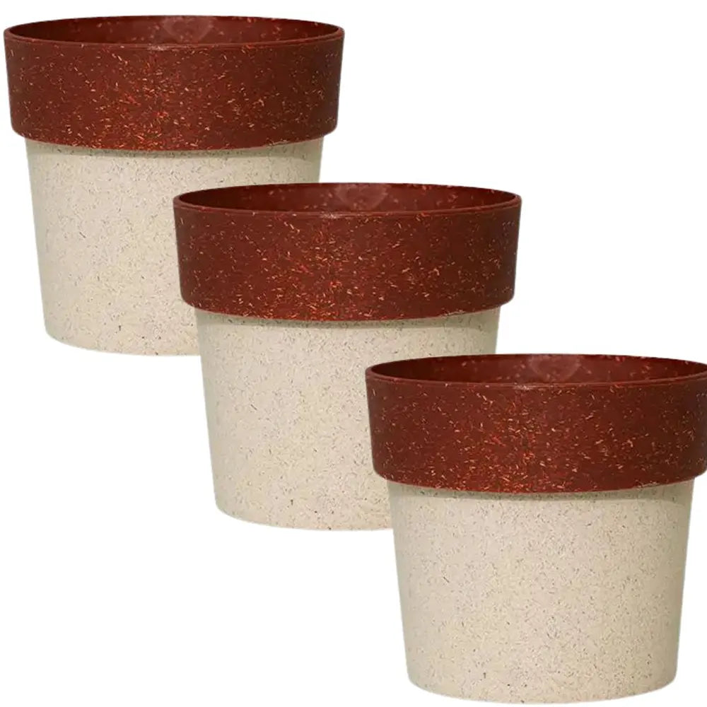 Buy Harshdeep Premium Arty Eco 10 "Cream & Red" - Planter (Set of 3) Online at Lalitenterprise