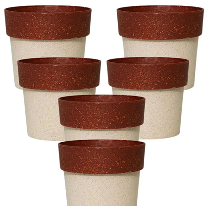 Buy Harshdeep Premium Arty Eco 10 "Cream & Red" - Planter (Set of 6) Online at Lalitenterprise