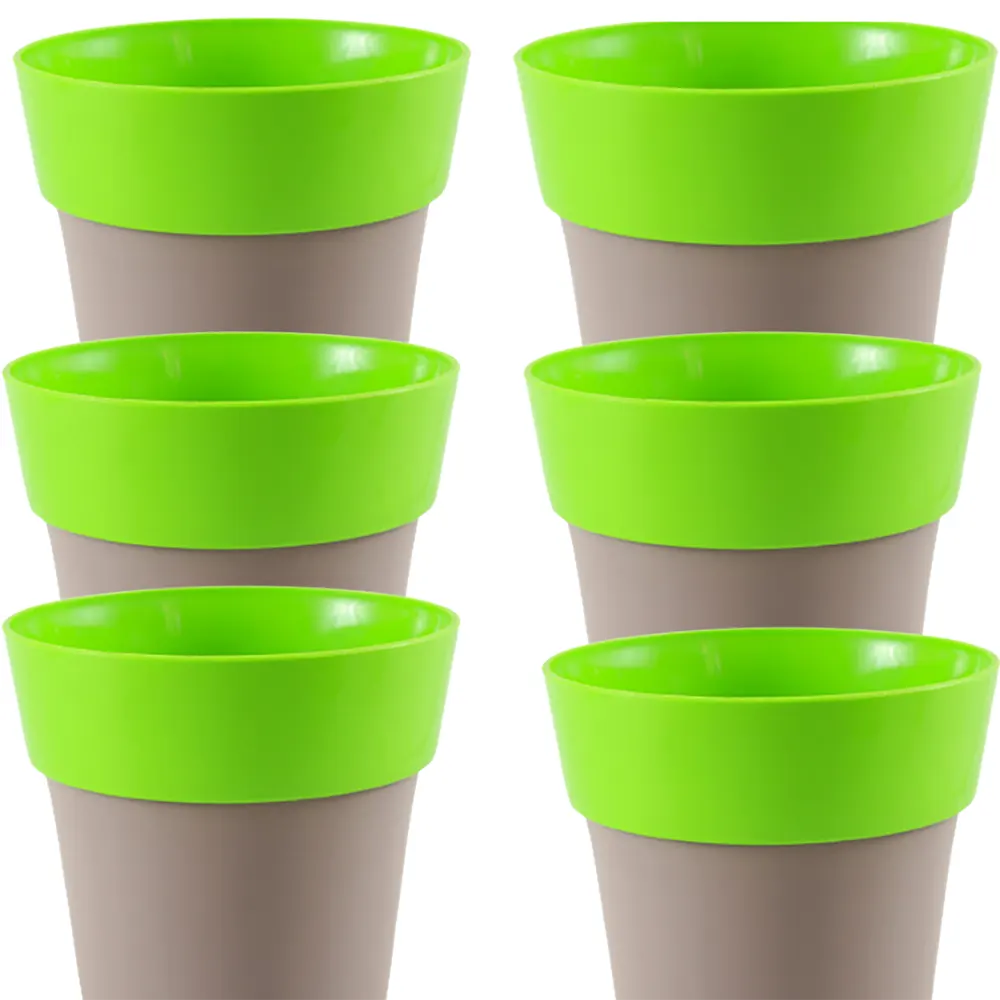 Buy Harshdeep Premium Arty 14 "Mocca & Green" - Planter (Set of 6) Online at Lalitenterprise