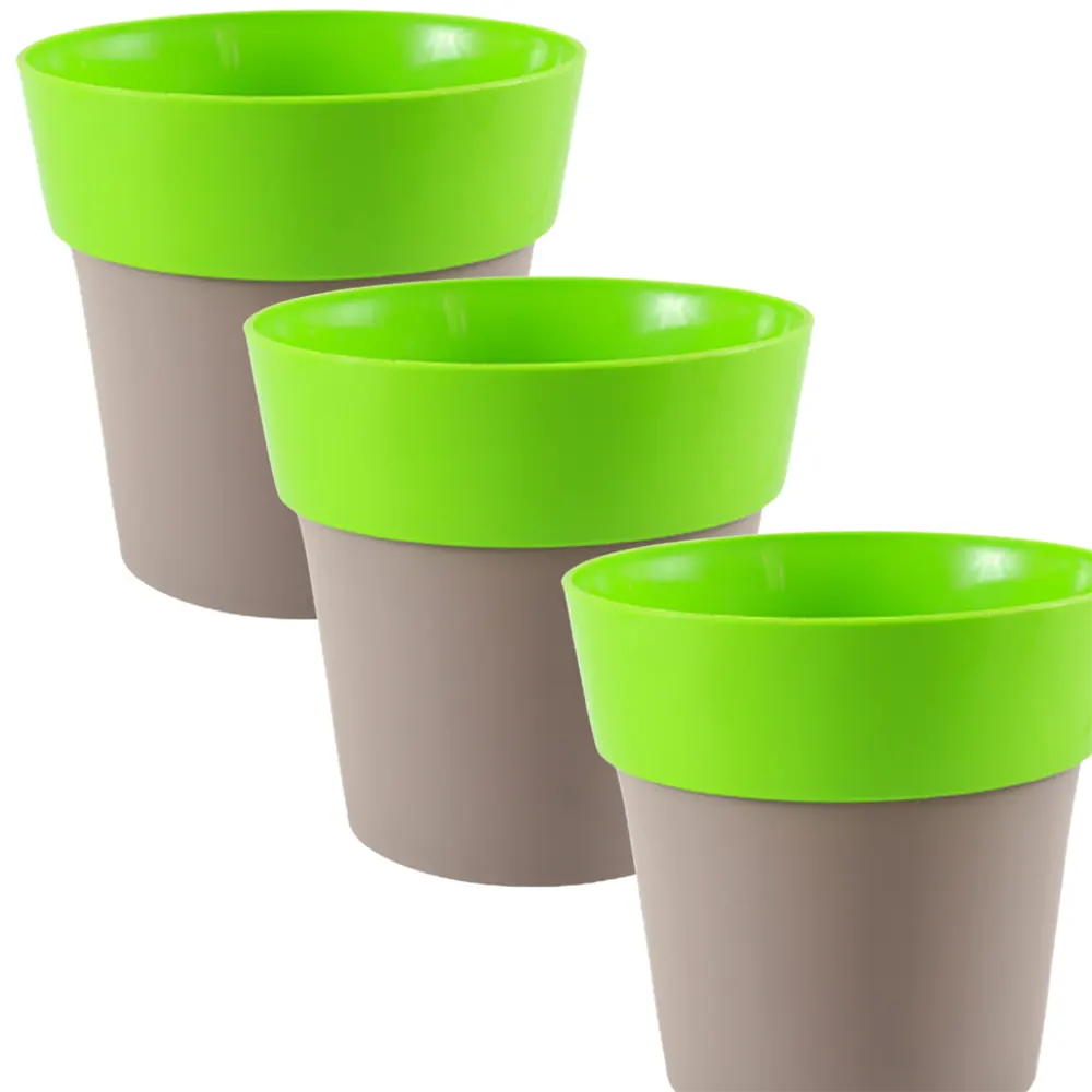 Buy Harshdeep Premium Arty 14 "Mocca & Green" - Planter (Set of 3) Online at Lalitenterprise