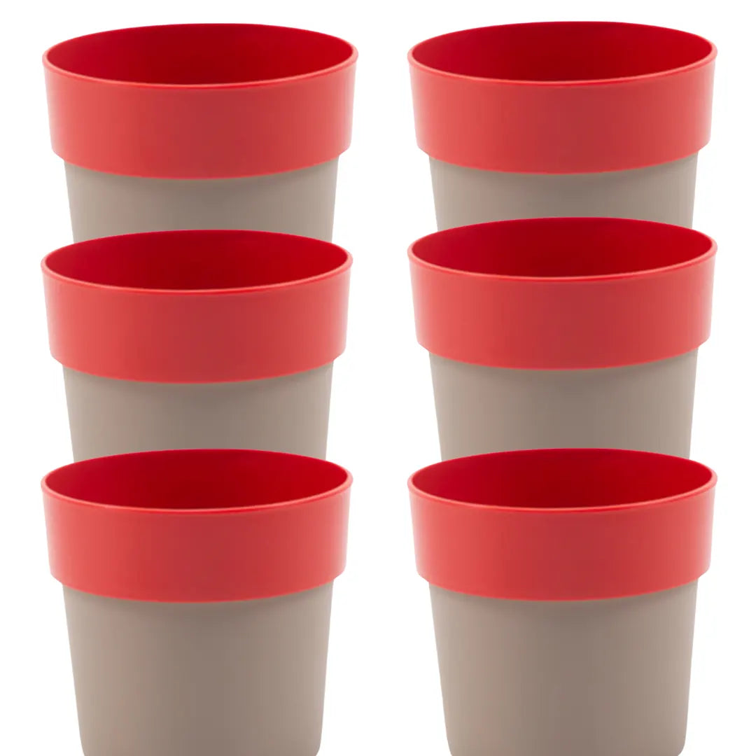 Buy Harshdeep Premium Arty 14 "Mocca & Red" - Planter (Set of 6) Online at Lalitenterprise