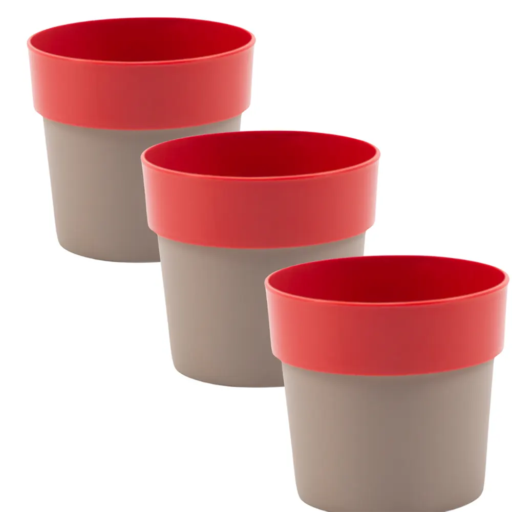 Buy Harshdeep Premium Arty 14 "Mocca & Red" - Planter (Set of 3) Online at Lalitenterprise