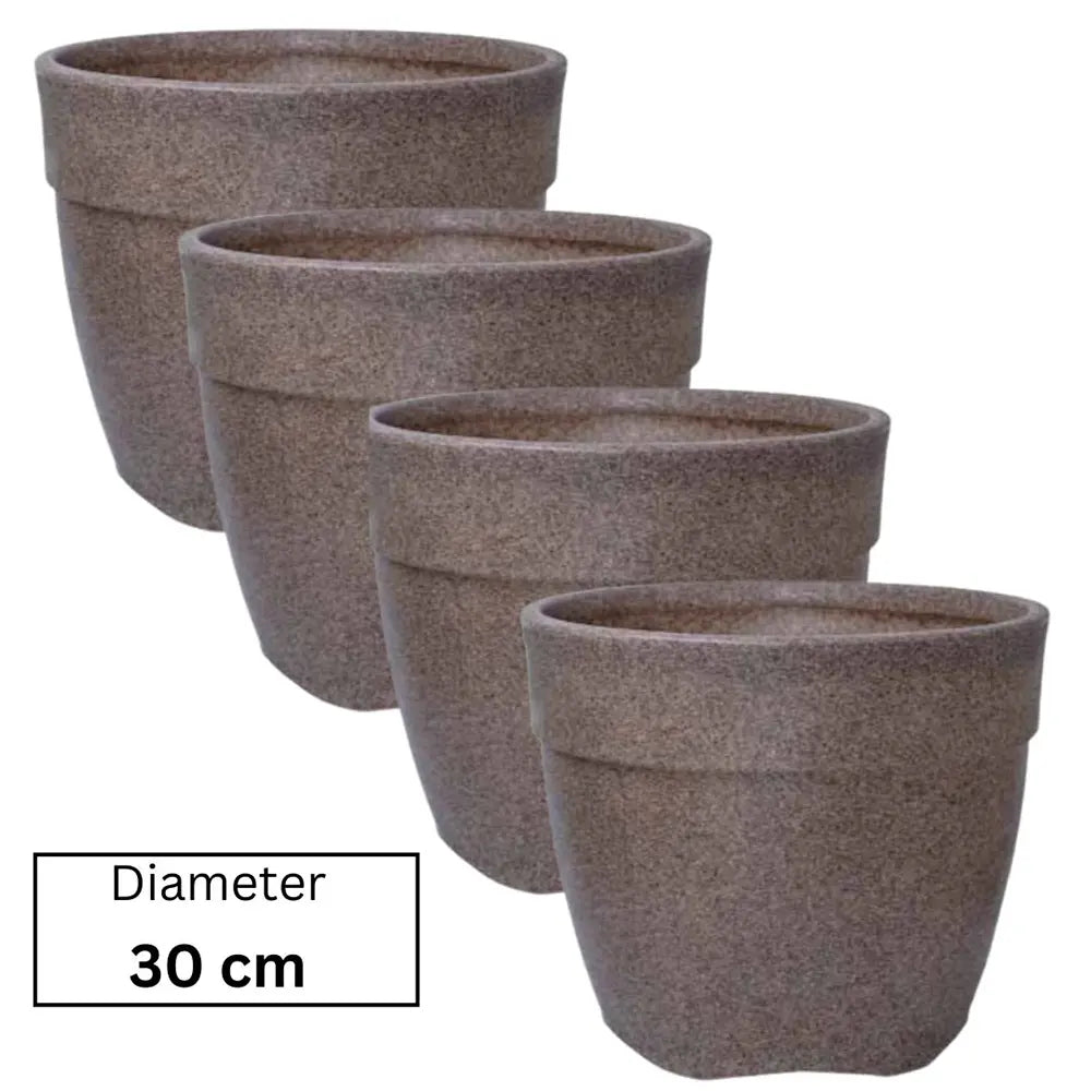 Buy Harshdeep Premium Barca Round 30 Sand stone - Planter "Set of 4" Online at Lalitenterprise