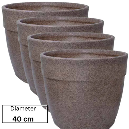 Buy Harshdeep Premium Barca Round 40 Sand stone - Planter "Set of 4" Online at Lalitenterprise