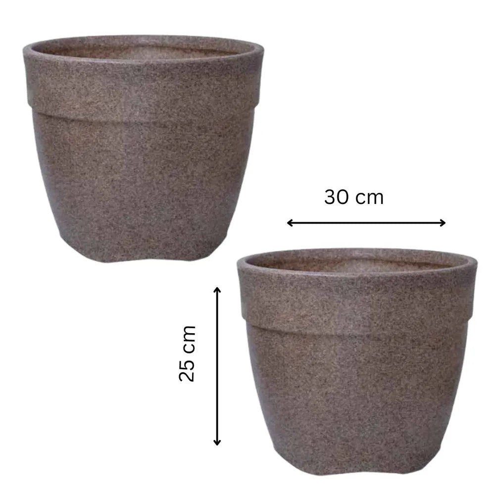 Buy Harshdeep Premium Barca Round 30 Sand stone - Planter "Set of 2" Online at Lalitenterprise