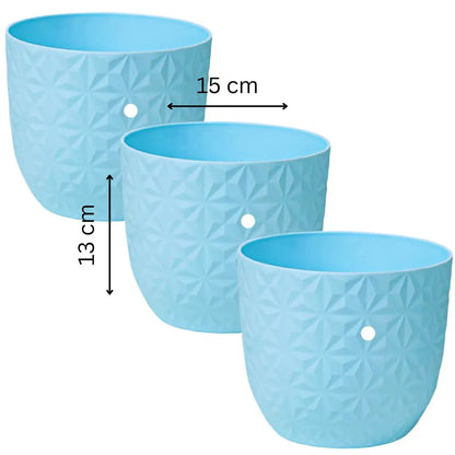 Buy Harshdeep Premium Verona "Diamond" Blue - Pot (Set of 3) Online at Lalitenterprise