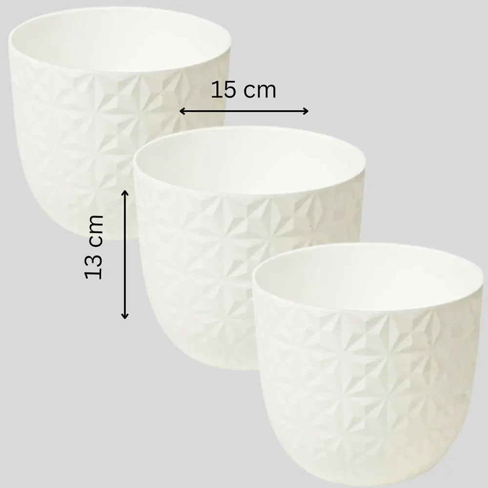 Buy Harshdeep Premium Verona "Diamond" White - Pot (Set of 3) Online at Lalitenterprise