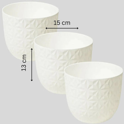 Buy Harshdeep Premium Verona "Diamond" White - Pot (Set of 3) Online at Lalitenterprise