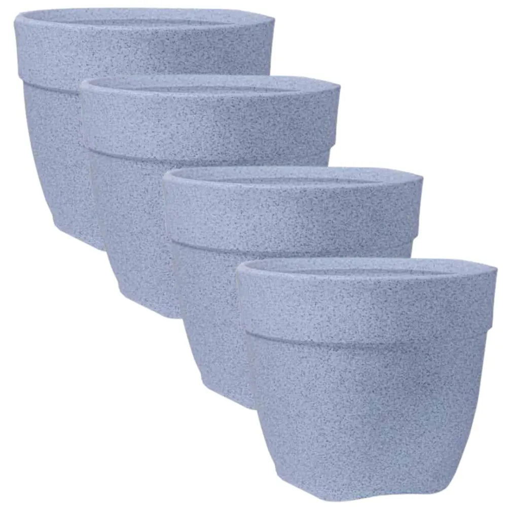 Buy Harshdeep Premium Barca Round Planter White Stone 30 - Planter "Set of 4" Online at Lalitenterprise