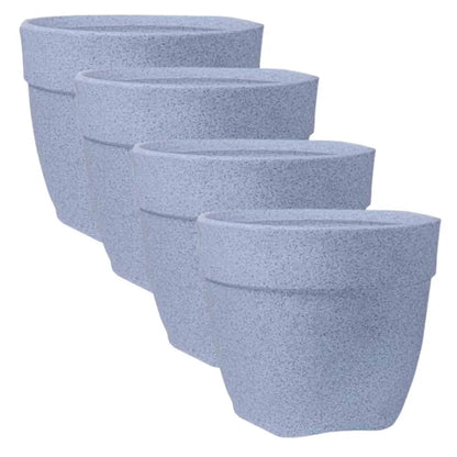 Buy Harshdeep Premium Barca Round Planter White Stone 35 - Planter "Set of 4" Online at Lalitenterprise