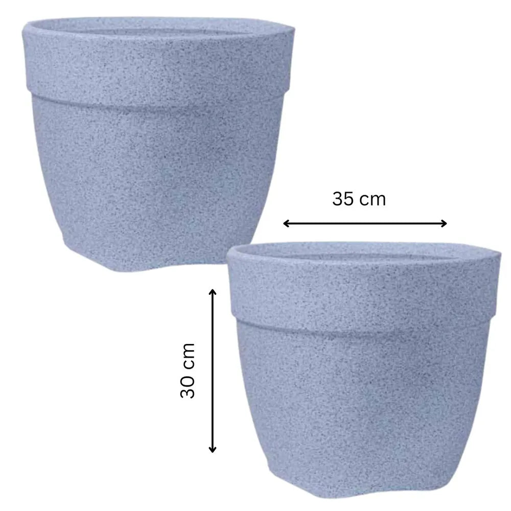 Buy Harshdeep Premium Barca Round Planter White Stone 35 - Planter "Set of 35" Online at Lalitenterprise