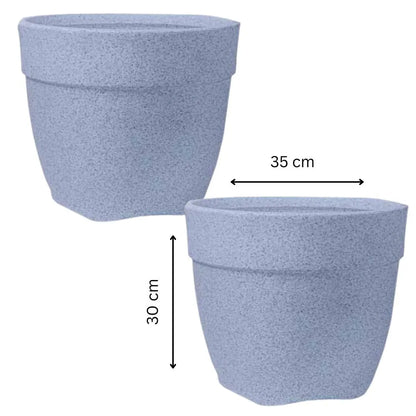 Buy Harshdeep Premium Barca Round Planter White Stone 35 - Planter "Set of 35" Online at Lalitenterprise