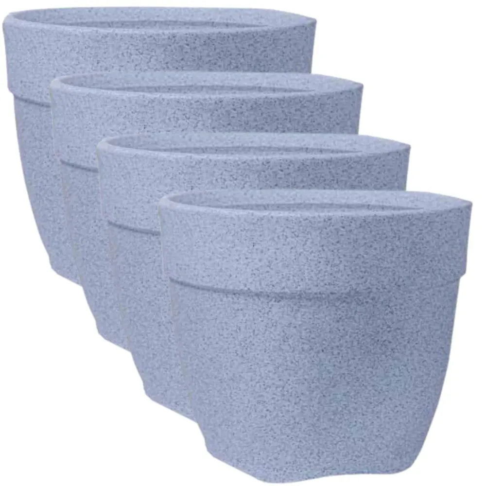 Buy Harshdeep Premium Barca Round Planter White Stone 40 - Planter "Set of 4" Online at Lalitenterprise